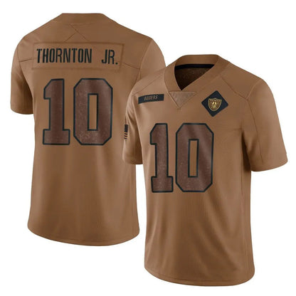 LV.Raiders #10 Dont'e Thornton Jr. Player Brown Salute To Service Limited Football Jerseys