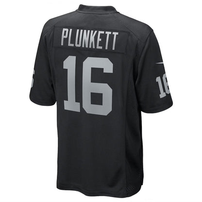 LV.Raiders #16 Jim Plunkett Player Black Home Game Football Jerseys