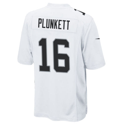 LV.Raiders #16 Jim Plunkett Player White Home Game Football Jerseys