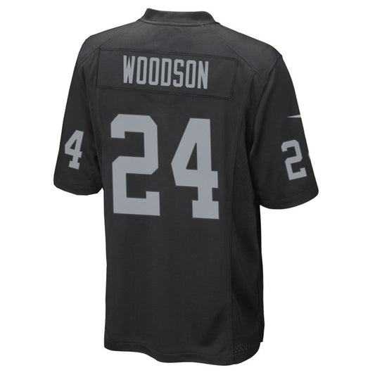 LV.Raiders #24 Charles Woodson Player Black Home Game Football Jerseys