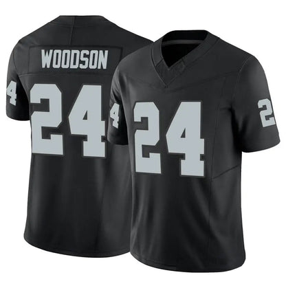 LV.Raiders #24 Charles Woodson Player Black Vapor F.U.S.E Limited Football Jerseys