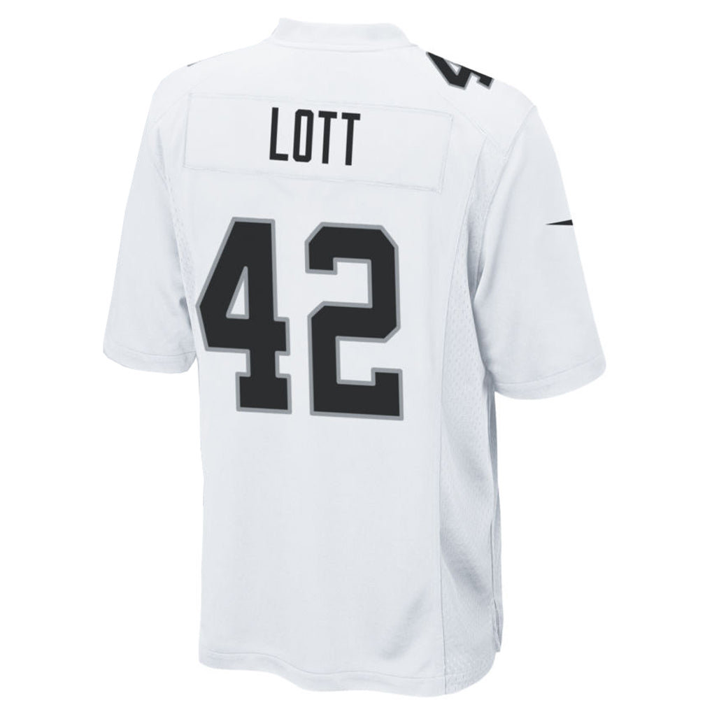 LV.Raiders #42 Ronnie Lott Player White Home Game Football Jerseys