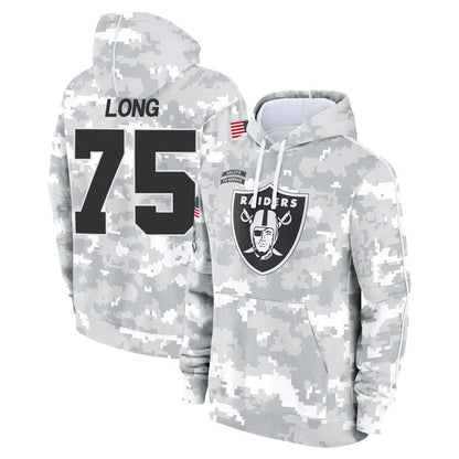 LV.Raiders #75 Howie Long Player Arctic Camo Salute to Service Hoodies Football Jerseys