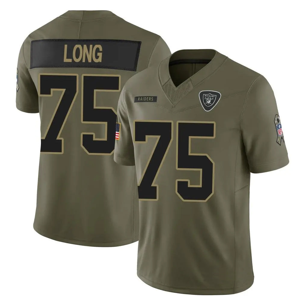 LV.Raiders #75 Howie Long Player Salute To Service Limited Olive Football Jerseys