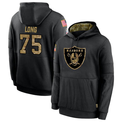 LV.Raiders #75 Howie Long Player Salute to Service Black Hoodies Football Jerseys