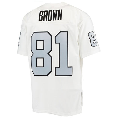 LV.Raiders #81 Tim Brown Player White Alternate Game Football Jerseys