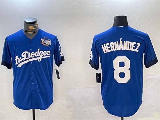 LA.Dodgers #8 Enrique Hern¡§¡éndez Player Royal Cool Base Stitched Baseball Jerseys