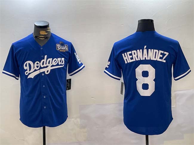 LA.Dodgers #8 Enrique Hern¡§¡éndez Royal Cool Base Stitched Baseball Jerseys Player Jersey