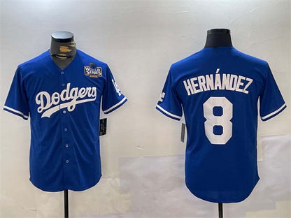 LA.Dodgers #8 Enrique Hern¡§¡éndez Royal Cool Base Stitched Baseball Jerseys Player Jersey