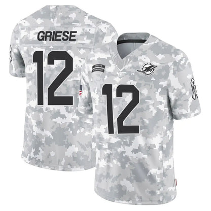 M.Dolphins #12 Bob Griese Player Arctic Camo Salute to Service Limited Football Jerseys