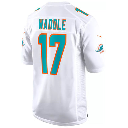 M.Dolphins #17 Jaylen Waddle Player White Home Game Football Jerseys