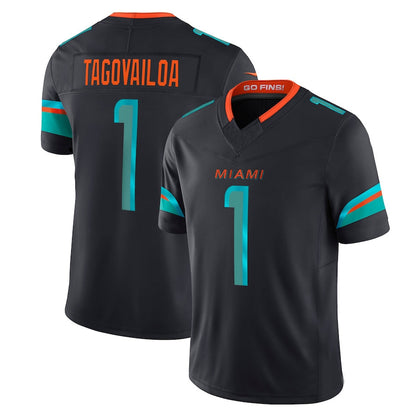 M.Dolphins #1 Tua Tagovailoa Player Blue Rivalries Collection Vapor Limited Football Jerseys