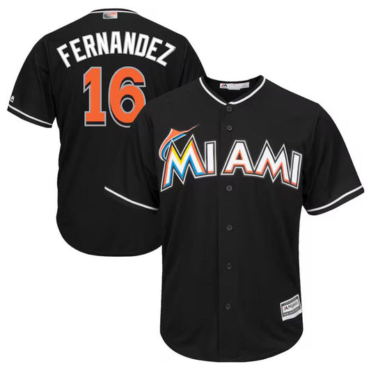 M.Marlins #16 Jose Fernandez Player Black Cool Base Replica Baseball Jerseys