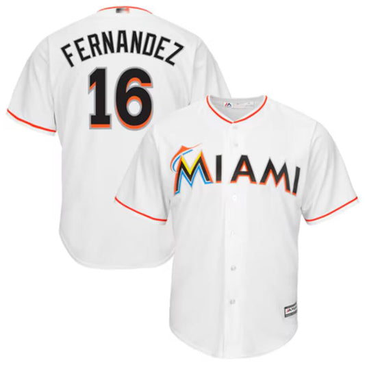M.Marlins #16 Jose Fernandez Player White Cool Base Replica Baseball Jerseys