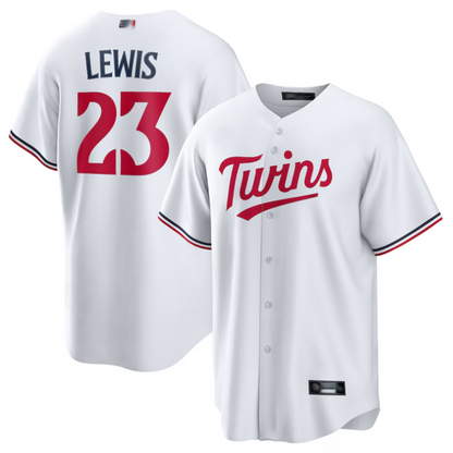 M.Twins #23 Royce Lewis Player White Replica Baseball Jerseys