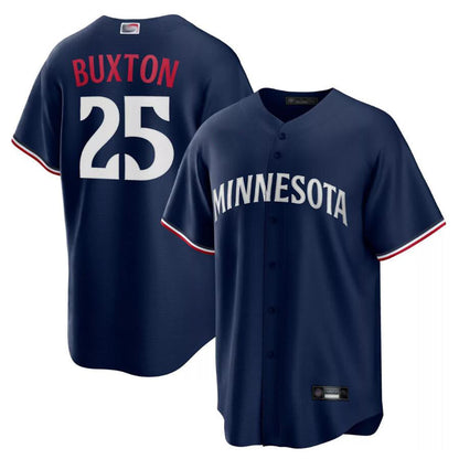 M.Twins #25 Byron Buxton Player Navy Home Replica Baseball Jerseys