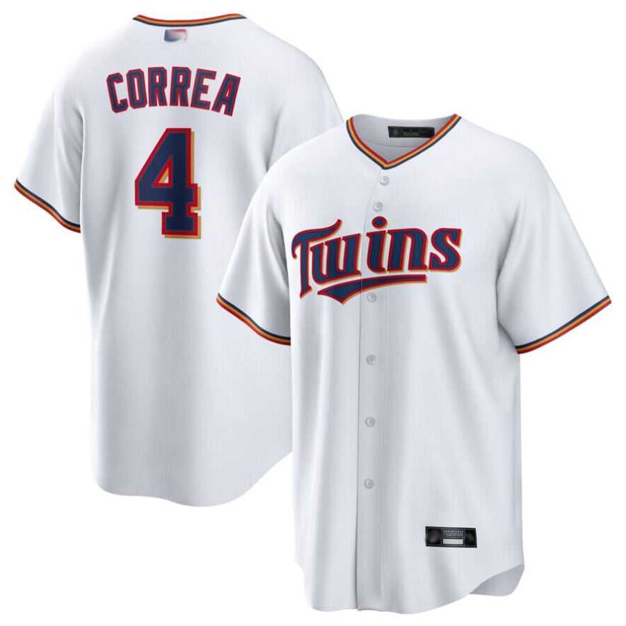 M.Twins #4 Carlos Correa Player White Replica Game Baseball Jerseys