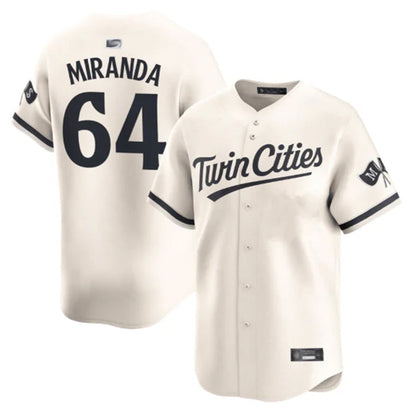 M.Twins #64 Jose Miranda Player Cream Limited Baseball Jerseys