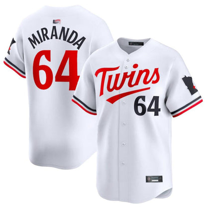 M.Twins #64 Jose Miranda Player White Home Limited Baseball Jerseys