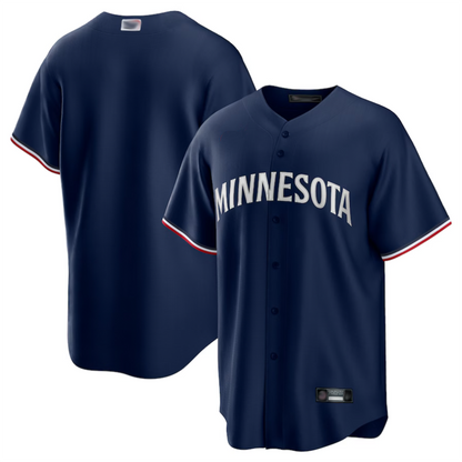 M.Twins Blank Player Navy Replica Team Logo Baseball Jerseys