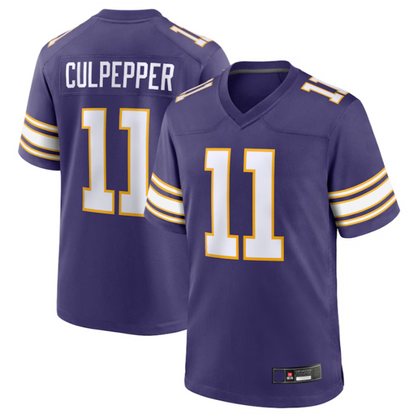 #11 Daunte Culpepper Player MN.Vikings Purple Classic Game Football Jerseys