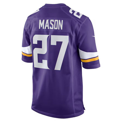 MN.Vikings #27 Jordan Mason Player Purple Home Game Football Jerseys