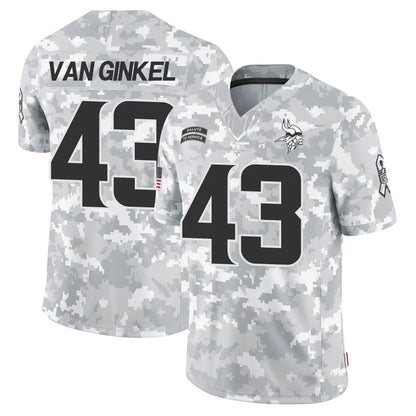 MN.Vikings #43 Andrew Van Ginkel Player Arctic Camo Salute to Service Limited Football Jerseys