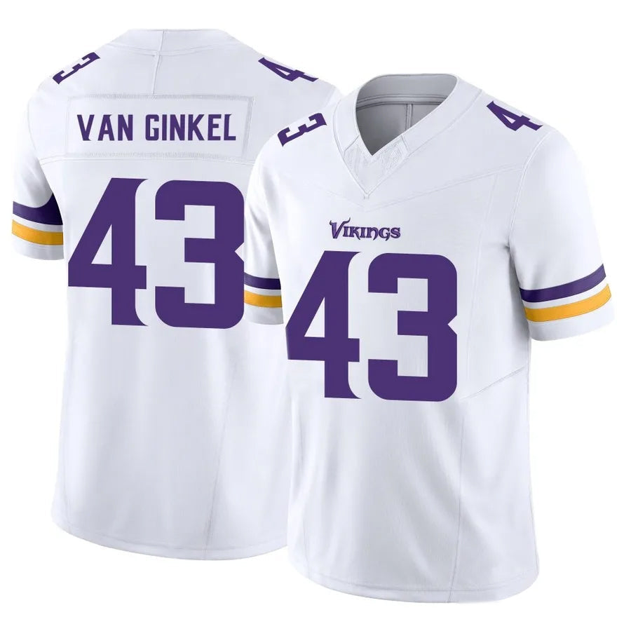 MN.Vikings #43 Andrew Van Ginkel Player White Vapor F.U.S.E. Limited Football Jerseys