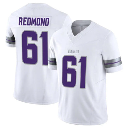 MN.Vikings #61 Jalen Redmond Player White Alternate Vapor F.U.S.E. Limited Football Jerseys