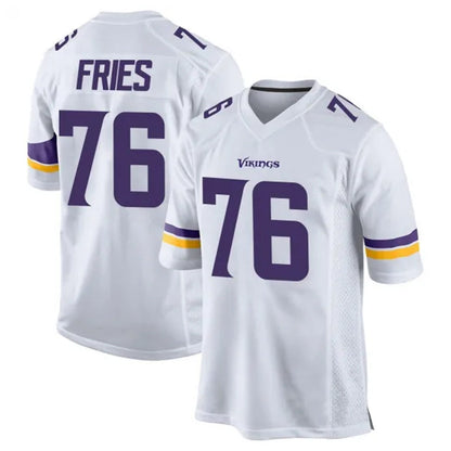 MN.Vikings #76 Will Fries Player White Home Game Football Jerseys