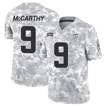 MN.Vikings #9 J.J. McCarthy Player Arctic Camo Salute to Service Limited Football Jerseys