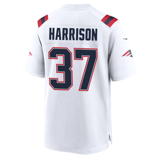 NE.Patriots #37 Rodney Harrison Player White Home Game Football Jerseys
