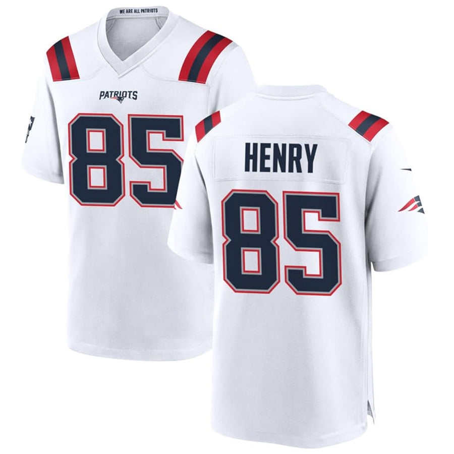 NE.Patriots #85 Hunter Henry Player White Home Game Foothball Jerseys