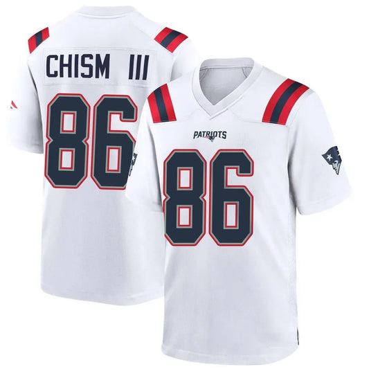 NE.Patriots #86 Efton Chism III Player Whtie Home Game Football Jerseys
