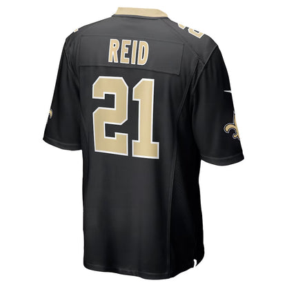 NO.Saints #21 Justin Reid Player Black Home Game Football Jerseys