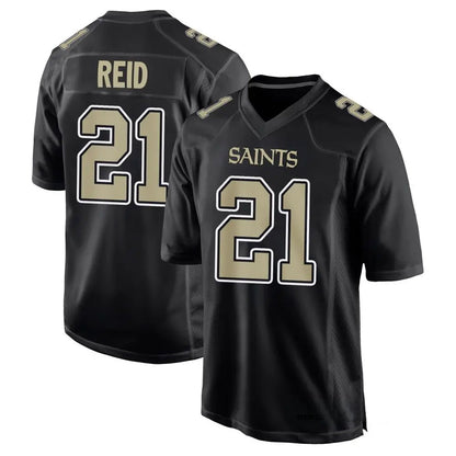NO.Saints #21 Justin Reid Player Carbon Black Fashion Game Football Jerseys