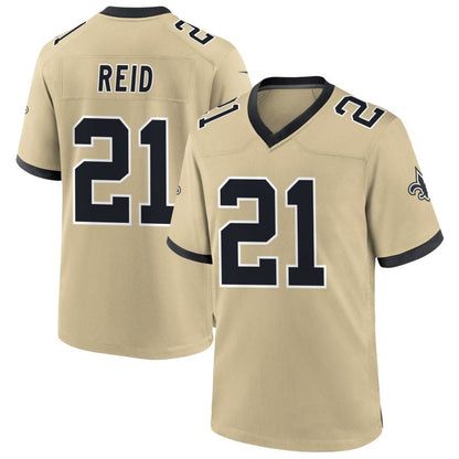 NO.Saints #21 Justin Reid Player Gold Alternate Game Football Jerseys