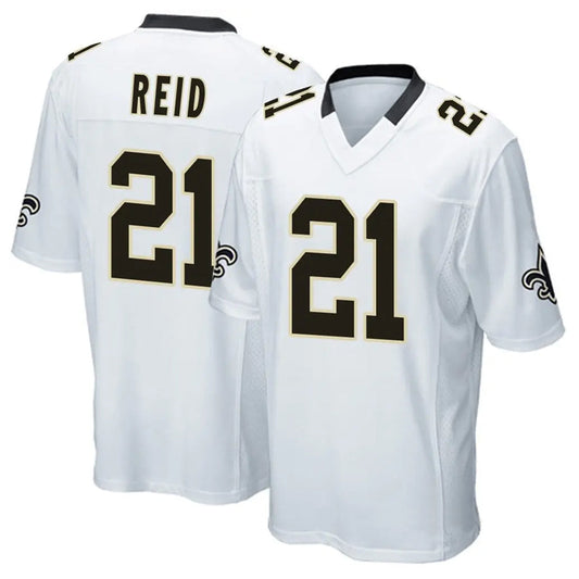 NO.Saints #21 Justin Reid Player White Home Game Football Jerseys