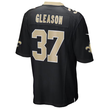 NO.Saints #37 Steve Gleason Player Black Home Game Football Jerseys