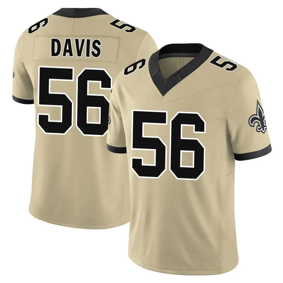 NO.Saints #56 Demario Davis Player Black Impact Vapor F.U.S.E. Limited Football Jerseys