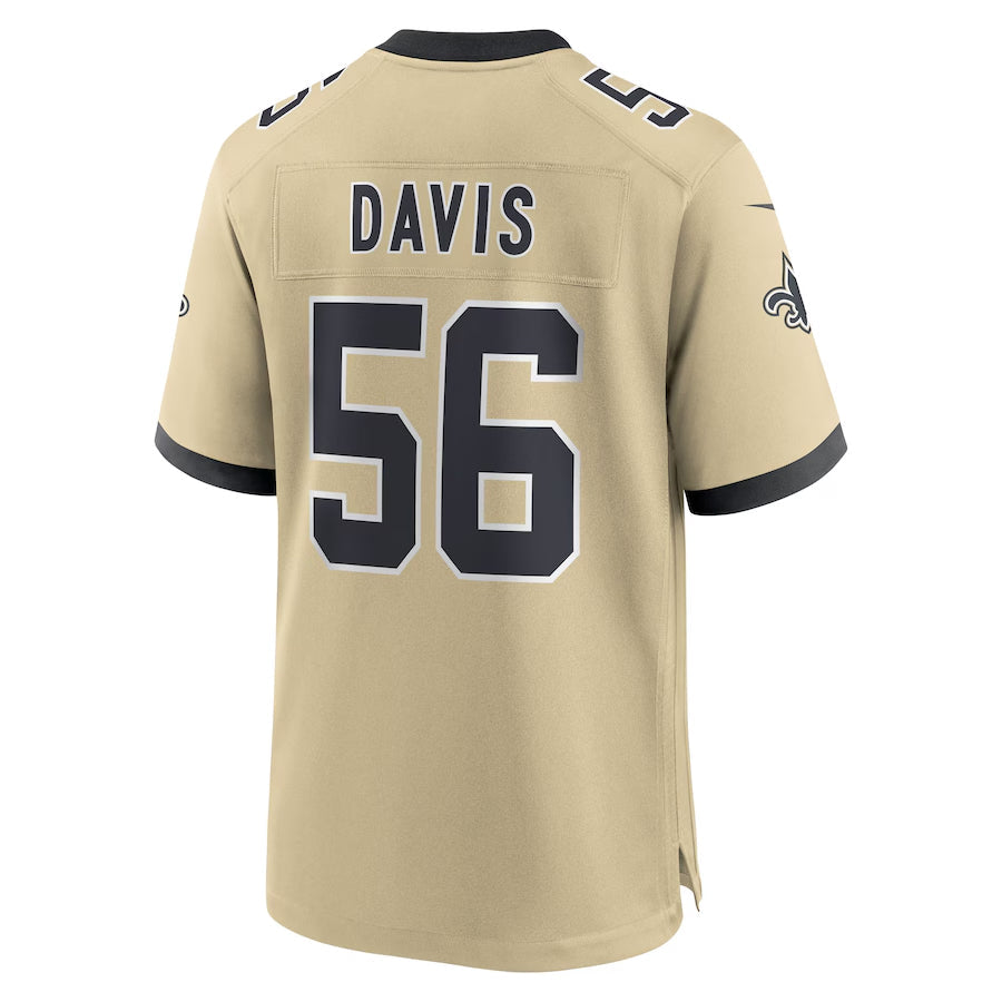 NO.Saints #56 Demario Davis Player Gold Alternate Game Football Jerseys