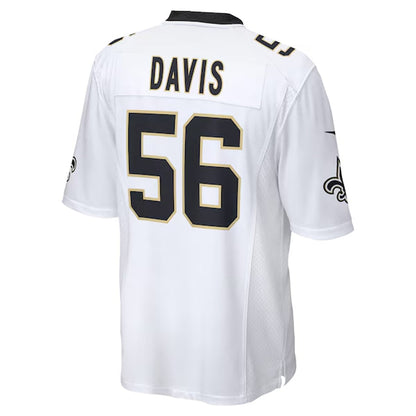 NO.Saints #56 Demario Davis Player White Home Game Football Jerseys
