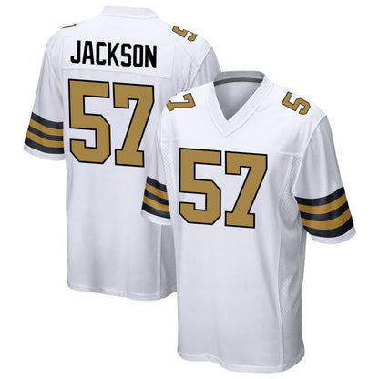 NO.Saints #57 Rickey Jackson Player White Alternate Game Football Jerseys
