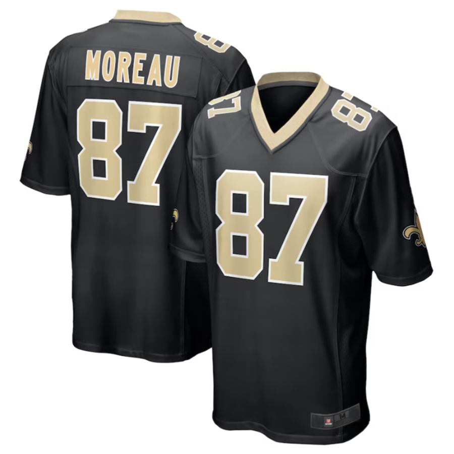 NO.Saints #87 Foster Moreau Player Black Game Football Jerseys