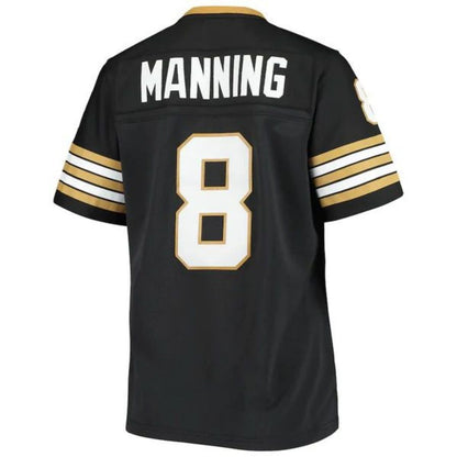 NO.Saints #8 Archie Manning Player Mitchell & Ness Black 1979 Legacy Replica Jersey Stitched American Football Jersey