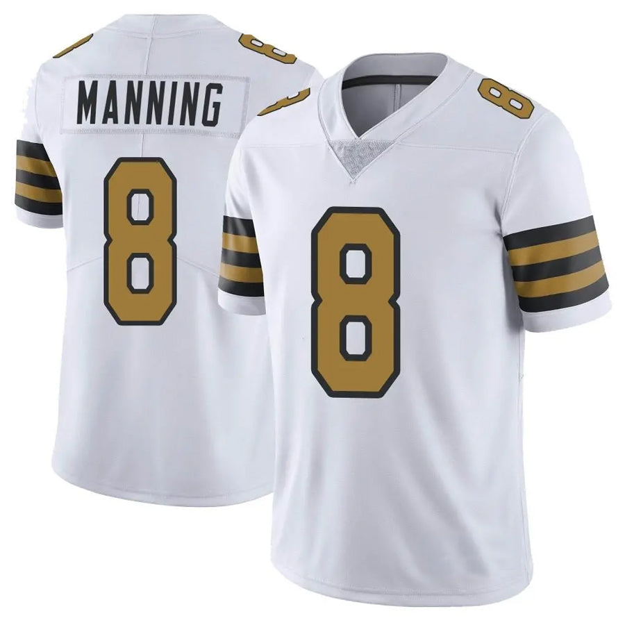 NO.Saints #8 Archie Manning Player White Alternate Vapor Limited Football Jerseys