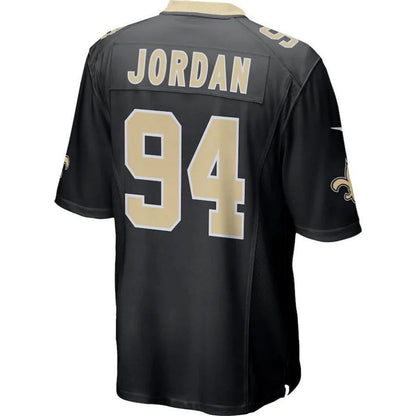 #94 Cameron Jordan Player NO.Saints Black Game Football Jerseys