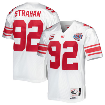NY.Giants #92 Michael Strahan White Authentic Throwback Retired Player Jersey Stitched American Football Jerseys