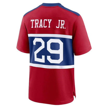 NY.Giants #29 Tyrone Tracy Jr. Player Red Home Game Football Jerseys