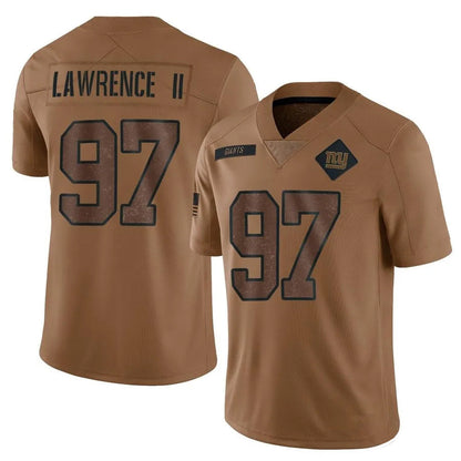 NY.Giants #97 Dexter Lawrence II Player Brown Salute To Service Limited Football Jerseys